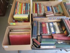 FOUR BOXES OF VARIOUS BOOKS INCLUDING 1960S/70S CHILDREN AND TV ANNUALS ETC