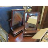 TWO VARIOUS TOILET OR DRESSING TABLE MIRRORS, LARGER APPROX 68CM