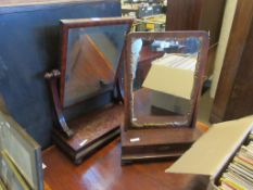 TWO VARIOUS TOILET OR DRESSING TABLE MIRRORS, LARGER APPROX 68CM