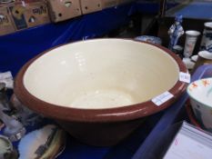 LARGE EARTHENWARE BOWL, DIAM APPROX 40CM