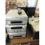 YAMAHA HI-FI SEPARATES SYSTEM CIRCA MID-1990S COMPRISING AMPLIFIER, TAPE DECK AND CD PLAYER AND