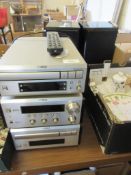 YAMAHA HI-FI SEPARATES SYSTEM CIRCA MID-1990S COMPRISING AMPLIFIER, TAPE DECK AND CD PLAYER AND