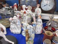 SELECTION OF VARIOUS STAFFORDSHIRE STYLE FIGURES ETC