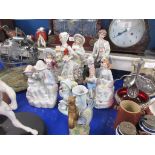 SELECTION OF VARIOUS STAFFORDSHIRE STYLE FIGURES ETC