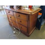 LATE 19TH CENTURY MAHOGANY LOW CHEST OF DRAWERS, WIDTH APPROX 119CM