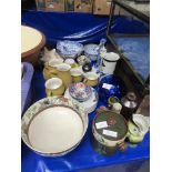 QUANTITY OF VARIOUS CERAMICS INCLUDING ROYAL DOULTON BIRD DECORATION FRUIT BOWL, TRANSFER PRINTED