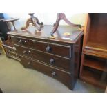 MAHOGANY CHEST OF TWO SHORT AND TWO FULL WIDTH DRAWERS, 116CM WIDE