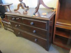 MAHOGANY CHEST OF TWO SHORT AND TWO FULL WIDTH DRAWERS, 116CM WIDE