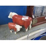 BESWICK BULL FIGURE, CHAMPION OF CHAMPIONS, TOGETHER WITH A BESWICK CALF