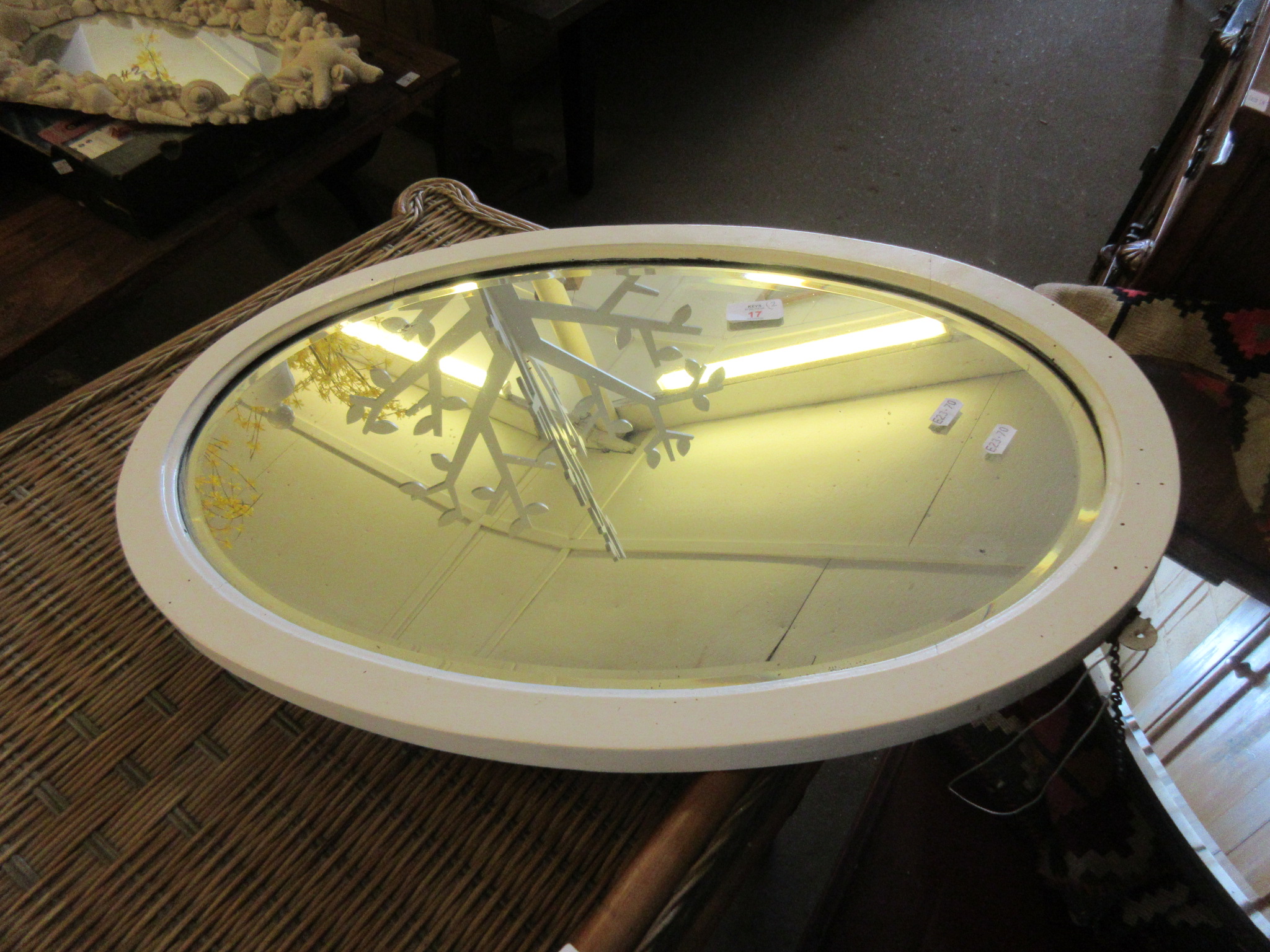 TWO VARIOUS OVAL OVERMANTEL MIRRORS - Image 2 of 3