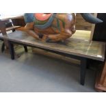 MODERN HARDWOOD COFFEE TABLE, LENGTH APPROX 160CM