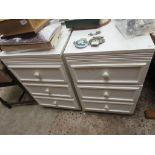 PAIR OF MODERN WHITE BEDSIDE CABINETS