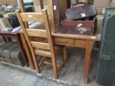 MID-20TH CENTURY SIDE TABLE OR WRITING TABLE WITH DRAWER BENEATH BEARING JARROLDS RETAIL LABEL,