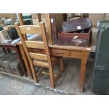 MID-20TH CENTURY SIDE TABLE OR WRITING TABLE WITH DRAWER BENEATH BEARING JARROLDS RETAIL LABEL,