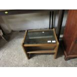 SMALL GLASS TOPPED OCCASIONAL TABLE