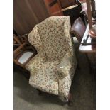 UPHOLSTERED FIRESIDE CHAIR