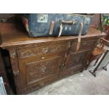 IMPRESSIVE HEAVILY CARVED SIDEBOARD, WIDTH APPROX 152CM