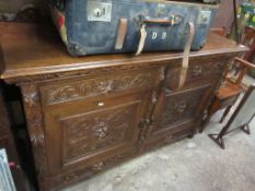 IMPRESSIVE HEAVILY CARVED SIDEBOARD, WIDTH APPROX 152CM