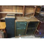 1980S AMSTRAD STEREO SYSTEM MOUNTED IN A CABINET WITH PAIR OF SPEAKERS