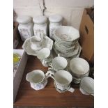QUANTITY OF JOHNSON BROS ETERNAL BEAU OCTAGONAL DINNER SERVICE INCLUDING KITCHEN POTS, CUPS,