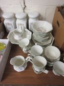 QUANTITY OF JOHNSON BROS ETERNAL BEAU OCTAGONAL DINNER SERVICE INCLUDING KITCHEN POTS, CUPS,