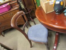 EDWARDIAN UPHOLSTERED BAR BACK DINING CHAIR, HEIGHT APPROX 87CM