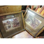 PAIR OF EARLY 20TH CENTURY FRAMED PRINTS DEPICTING COACHING SCENES