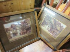 PAIR OF EARLY 20TH CENTURY FRAMED PRINTS DEPICTING COACHING SCENES