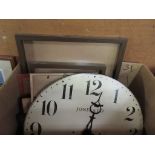 QUANTITY OF PICTURE FRAMES AND A LARGE WALL CLOCK, CLOCK DIAM APPROX 50CM