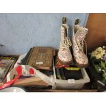 BOX CONTAINING VARIOUS CLEARANCE ITEMS INCLUDING VINTAGE BOOKS INCLUDING “LIVING LONDON – GEORGE