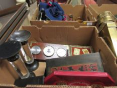 BOX CONTAINING QUANTITY OF MIXED TREEN TOGETHER WITH COSTUME JEWELLERY ETC