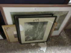 QUANTITY OF FRAMED BLACK AND WHITE PHOTOGRAPHS AND PRINTS