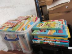 TWO BOXES CONTAINING LARGE COLLECTION OF BEANO, DANDY, BEEZER AND TOPPER ANNUALS, MOSTLY 1970S/1980S