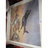 FRAMED PRINT OF MILITARY AVIATION INTEREST DEPICTING A MOSQUITO