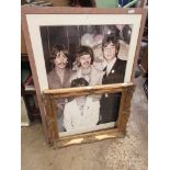 LARGE FRAMED PHOTOGRAPHIC POSTER OR PRINT DEPICTING THE BEATLES TOGETHER WITH AN ORNATE GILT