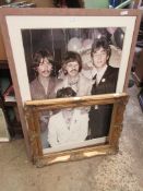 LARGE FRAMED PHOTOGRAPHIC POSTER OR PRINT DEPICTING THE BEATLES TOGETHER WITH AN ORNATE GILT