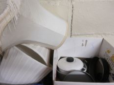 BOX CONTAINING POTS, PANS ETC