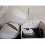 BOX CONTAINING POTS, PANS ETC