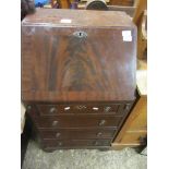 NARROW FALL FRONT BUREAU WITH FITTED INTERIOR, WIDTH APPROX 52CM