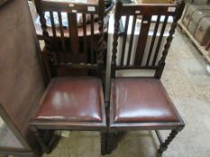 PAIR OF BARLEY TWIST EARLY 20TH CENTURY DINING CHAIRS, HEIGHT MAX APPROX 105CM