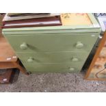 SMALL PAINTED CHEST OF DRAWERS, WIDTH APPROX 74CM