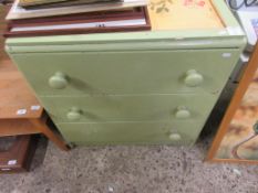 SMALL PAINTED CHEST OF DRAWERS, WIDTH APPROX 74CM