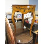 DECORATIVE HEART-SHAPED OCCASIONAL TABLE, HEIGHT APPROX 83CM TOGETHER WITH A CIRCULAR TABLE AND A