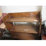 SMALL MAHOGANY FINISH BOOKSHELF, WIDTH APPROX 61CM