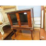 SMALL GLASS FRONTED CABINET, WIDTH APPROX 48CM
