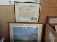 FRAMED 19TH CENTURY PRINT OF A MAP DEPICTING VICTORIA OR PORT PHILLIP, NSW AUSTRALIA, TOGETHER