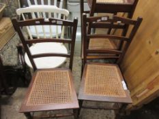 SET OF FOUR PETIT RUSH SEATED DINING CHAIRS, EACH HEIGHT APPROX 86CM