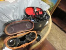 TWO CASED PAIRS OF BINOCULARS VIZ EARLY TO MID-20TH CENTURY AITCHISON “OWL” AND LATE 20TH CENTURY