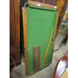 SMALL SYKES BILLIARD TABLE TOGETHER WITH SCOREBOARD