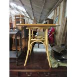 SQUARE BENTWOOD CONSERVATORY TABLE, APPROX 68CM